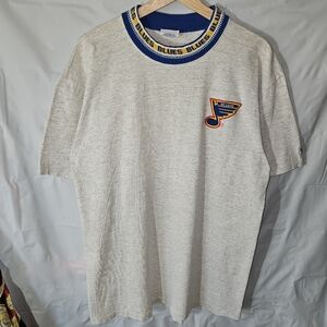 St. Louis Blues Heather Gray Short-Sleeve Tee with Blue Trim